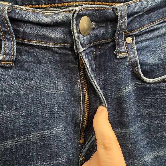 A.n.a High Rise Straight Women's Dark Wash Sandblasted Stretch Denim‎ Jeans Sz 8 - Picture 2 of 6